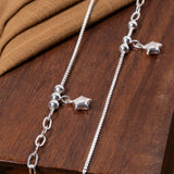 Shiny Star Charm Silver Anklet