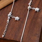 Vivid Star Charm Silver Anklet