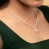 Elegant Rose Gold Silver Necklace Set