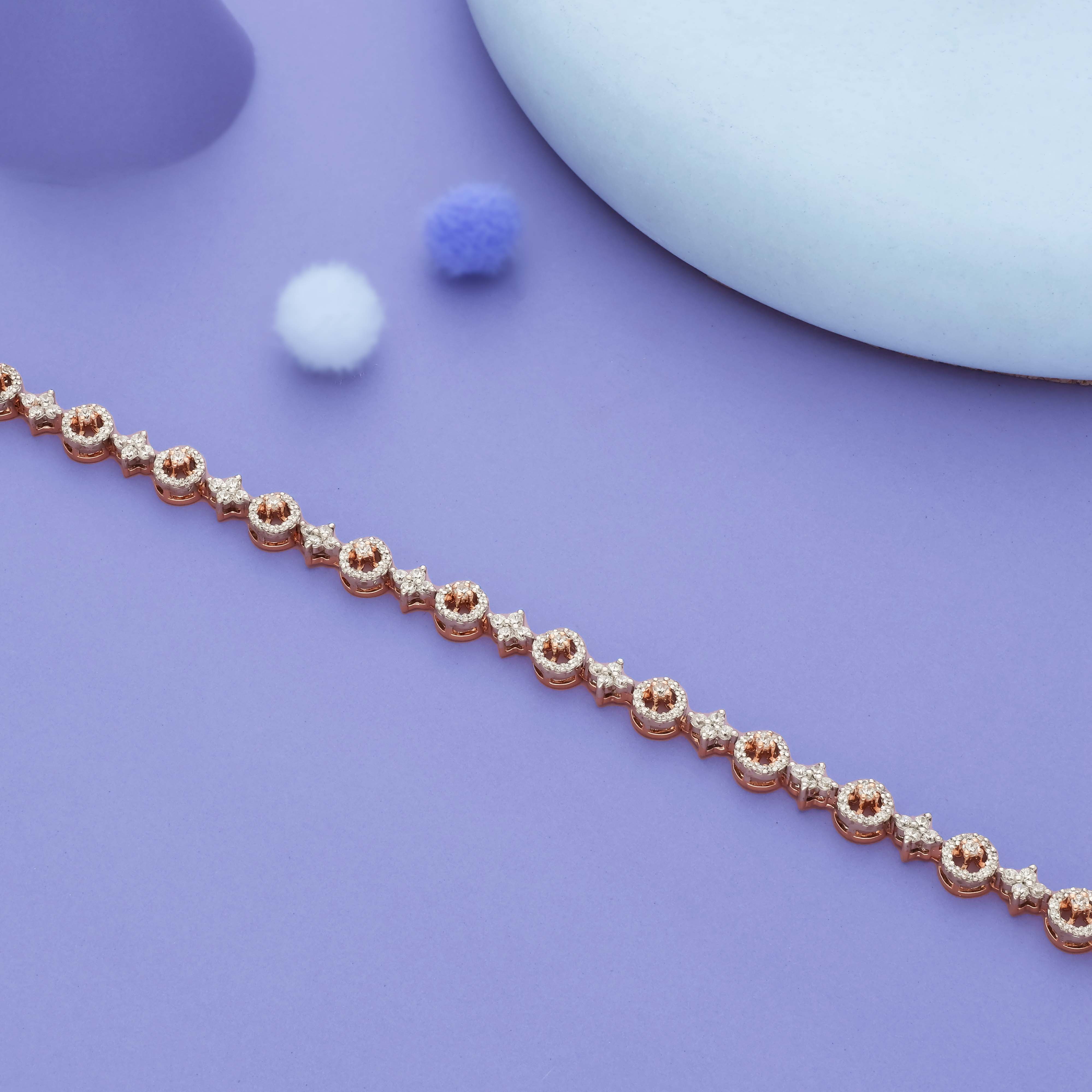 Royal Halo Rose Gold Polish 925 Silver Minimal Bracelet