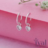 Shimmering Heart Silver Drop Earring(5+ Yrs)