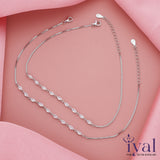 Radiant Zircon Adjustable Silver Anklet