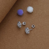 Glitter Petal 925 Silver Women Stud Earring