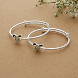 Cute Puppy Adjustable Silver Bangle for Kids