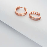 Vivid Rose Gold Polish Silver Hoop Earrings