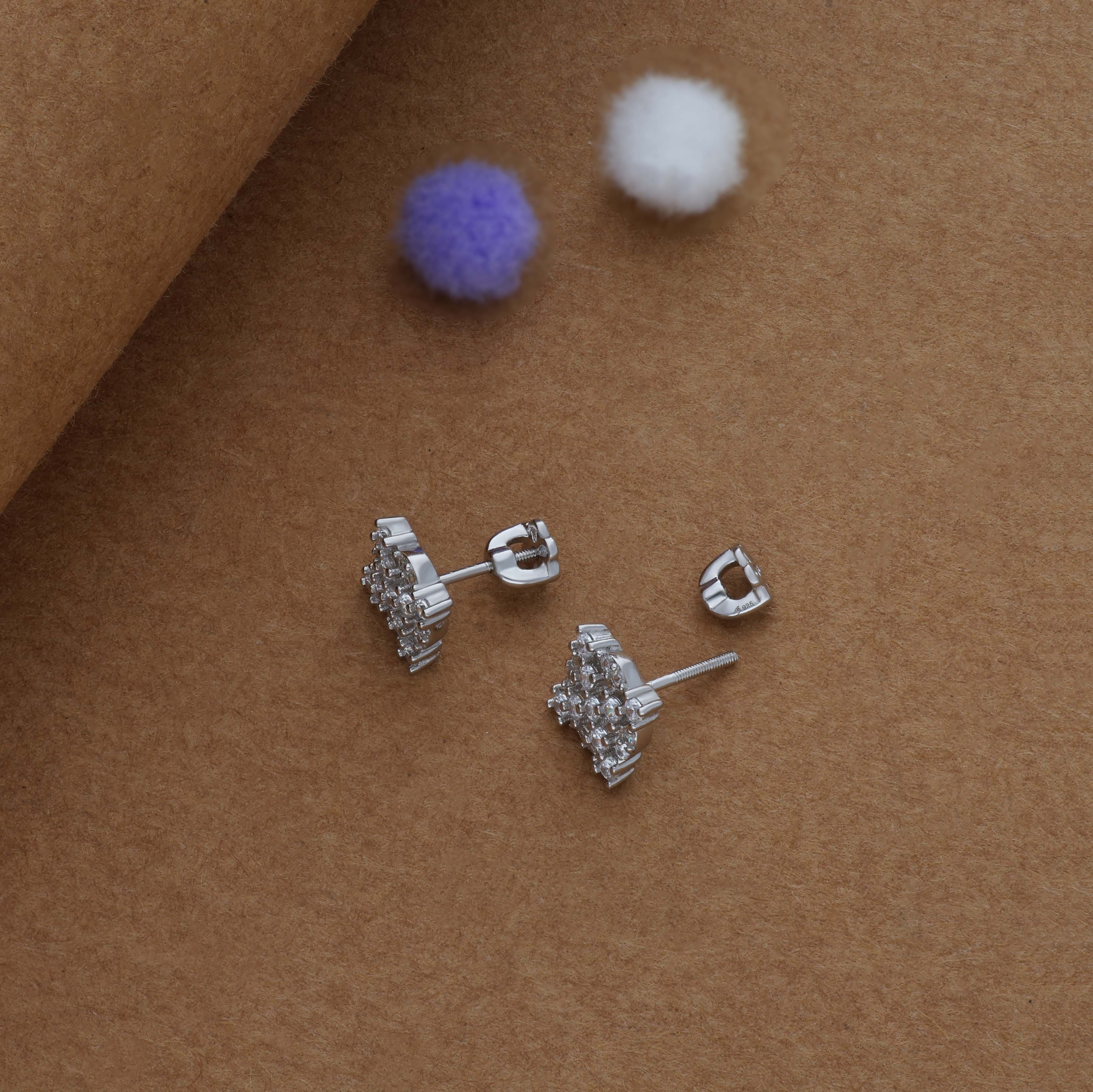 Lattice Spark 925 Silver Stud Earring