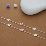 Cute Bunny Charm 925 Silver Kid Anklet (3-5 Yrs)