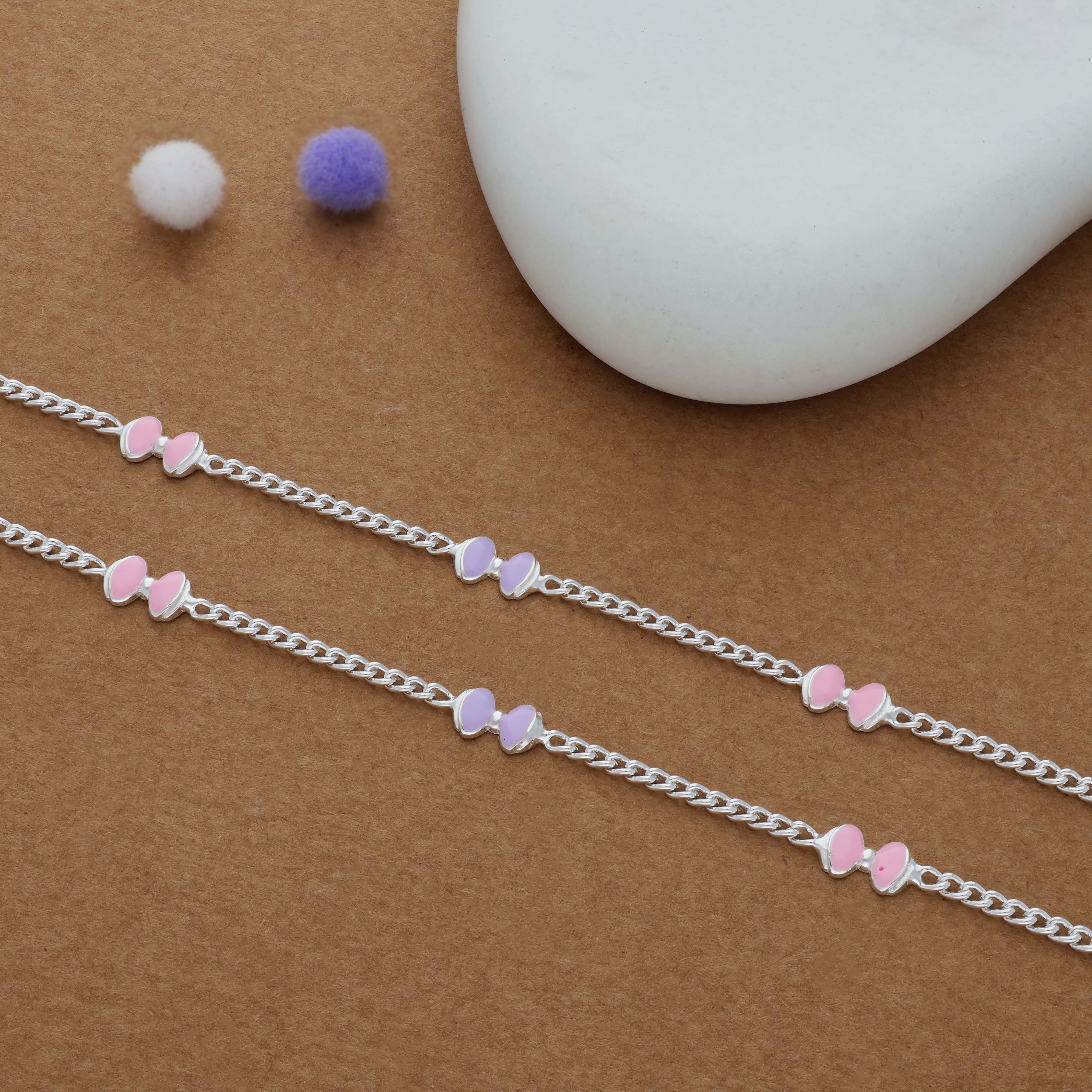 Cute Candy Charm 925 Silver Kid Anklet (4-6 Yrs)