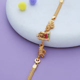 Elegant Mahalakshmi Goddess Gold Polish 925 Silver Kid Bracelet(10+ Yrs)