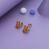 Floral Lakshmi Design Gold Polish 925 Silver Kid Earring