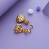 Goddess Temple Look Gold Polish 925 Silver Traditional Women Earring