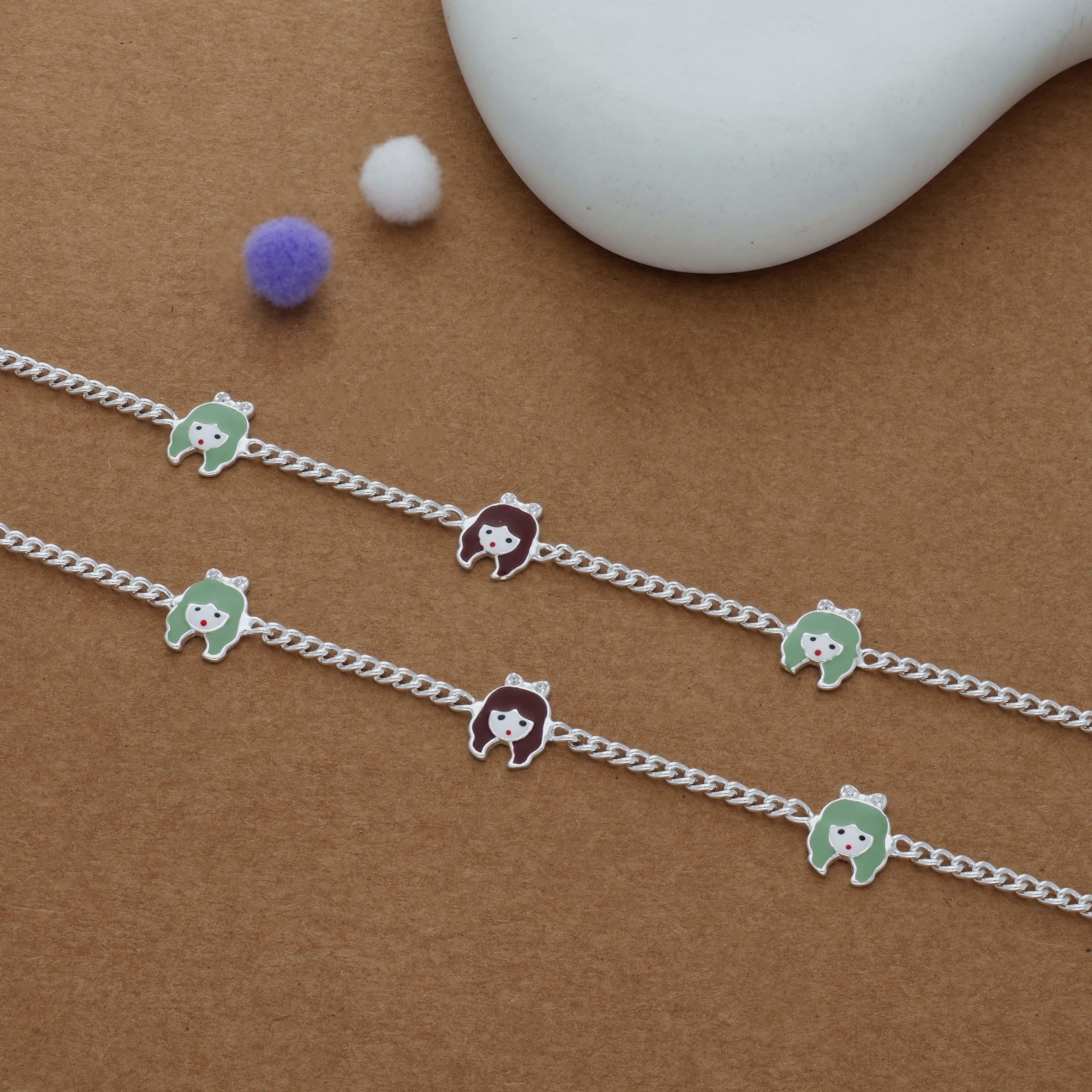 Little Angel Charm 925 Silver Kid Anklet (3-5 Yrs)