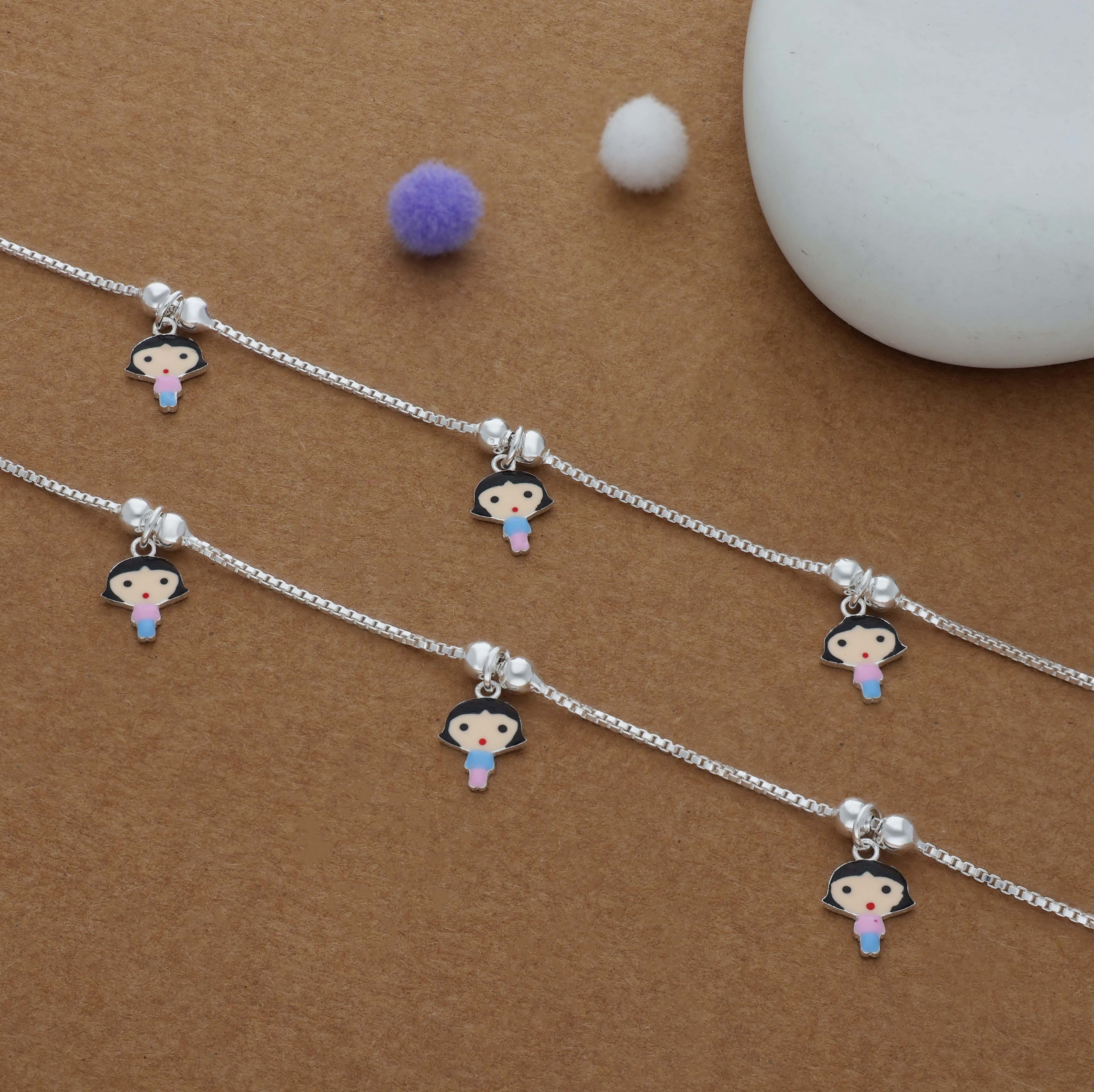 Little Princess Charm 925 Silver Kid Anklet (3-5 Yrs)