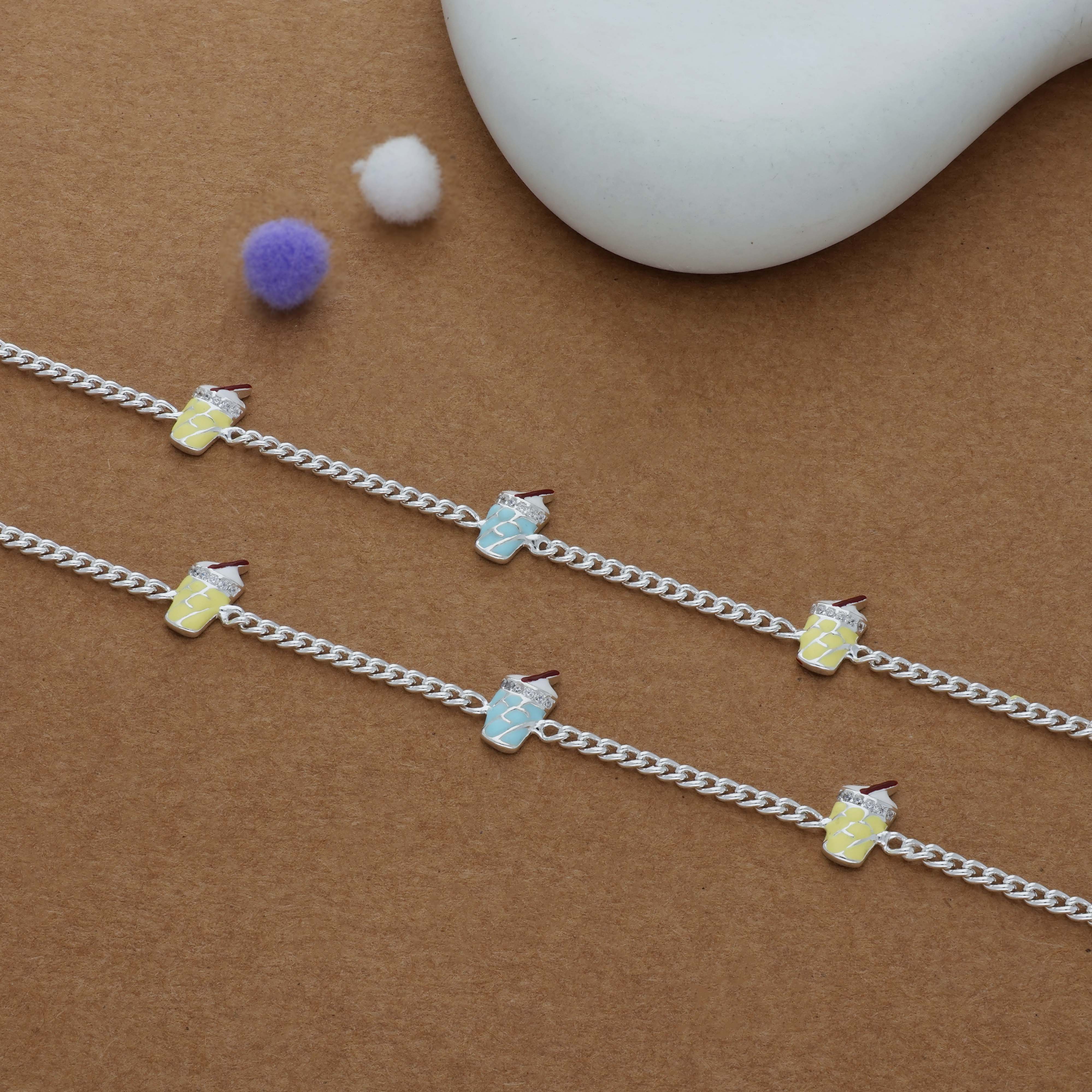 Little Sips Delight 925 Silver Kid Anklet (4-6 Yrs)