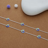 Peacock Charm 925 Silver Kid Anklet (4-6 Yrs)