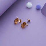 Peacock Look Gold Polish 925 Silver Kid Earring