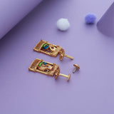 Peacock With Lakshmi Devi Gold Polish 925 Silver Traditional Women Earring