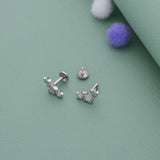 Triple Star Sparkle 925 Silver Stud for Kids & Teen(10+ Yrs)