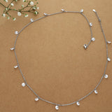 Diamond Charm Minimal Silver Necklace For Women & Teen
