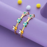 Honeybee Ride 18K Gold Polish Silver Kid Bangle (0–5 Yr)