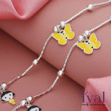Cuty Charm Silver Anklet for Kids(5 - 10Years)