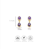 Purple Dew Gold Polish 925 Silver Drop Earring