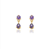 Purple Dew Gold Polish 925 Silver Drop Earring