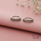 Fancy Leaf oxidized adjustable Silver Toering