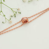 Hollow Double Layer Rose Gold Polish Silver Chain Bracelet For Women