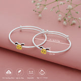 Cute Yellow Puppy Adjustable Silver Kid Bangle(0 - 5Yr)