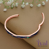 Blue Meadows Rose Gold Polish Silver Kada