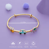 Honeybee Ride 18K Gold Polish Silver Kid Bangle (0–5 Yr)