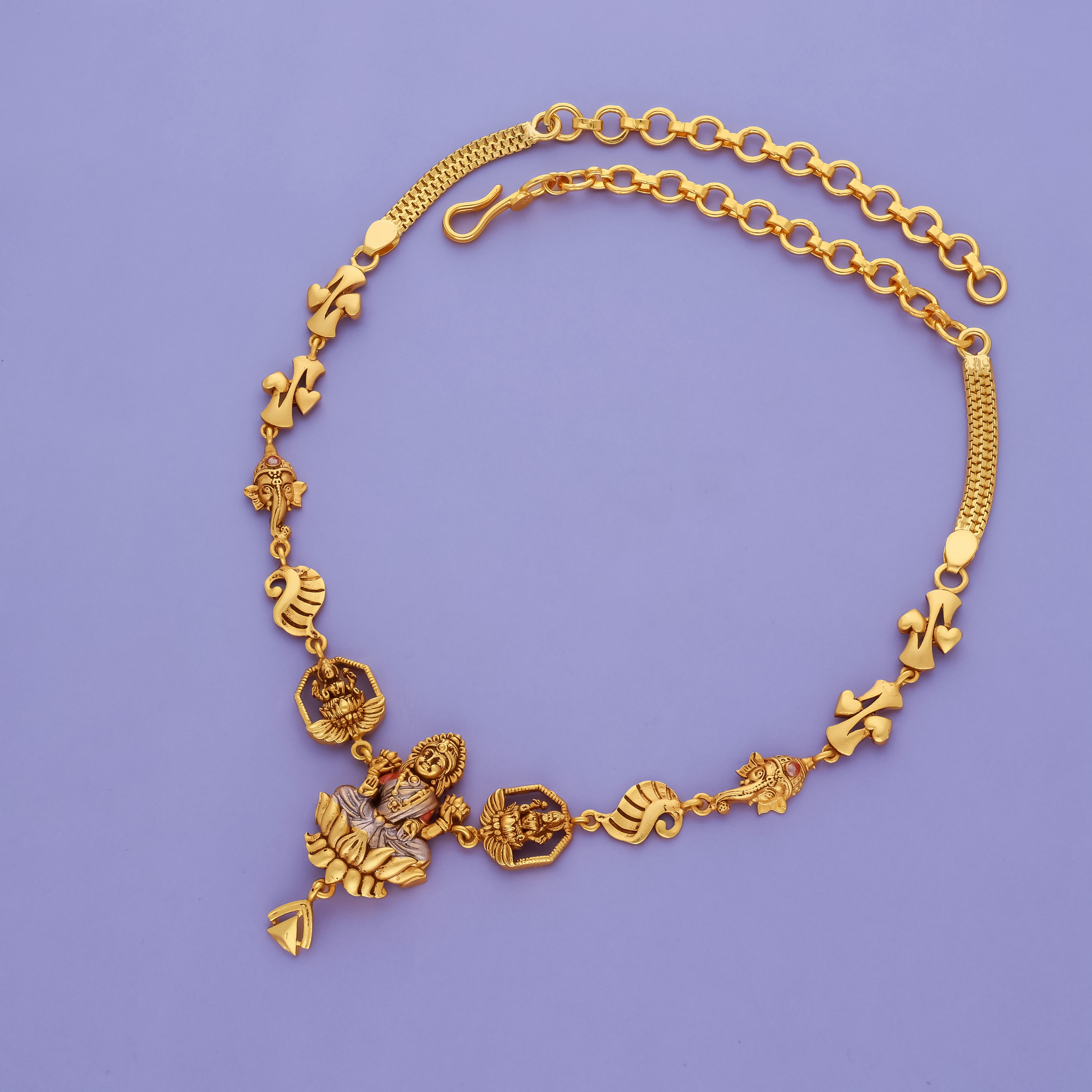 Temple Grace 925 Gold Polish Silver Necklace