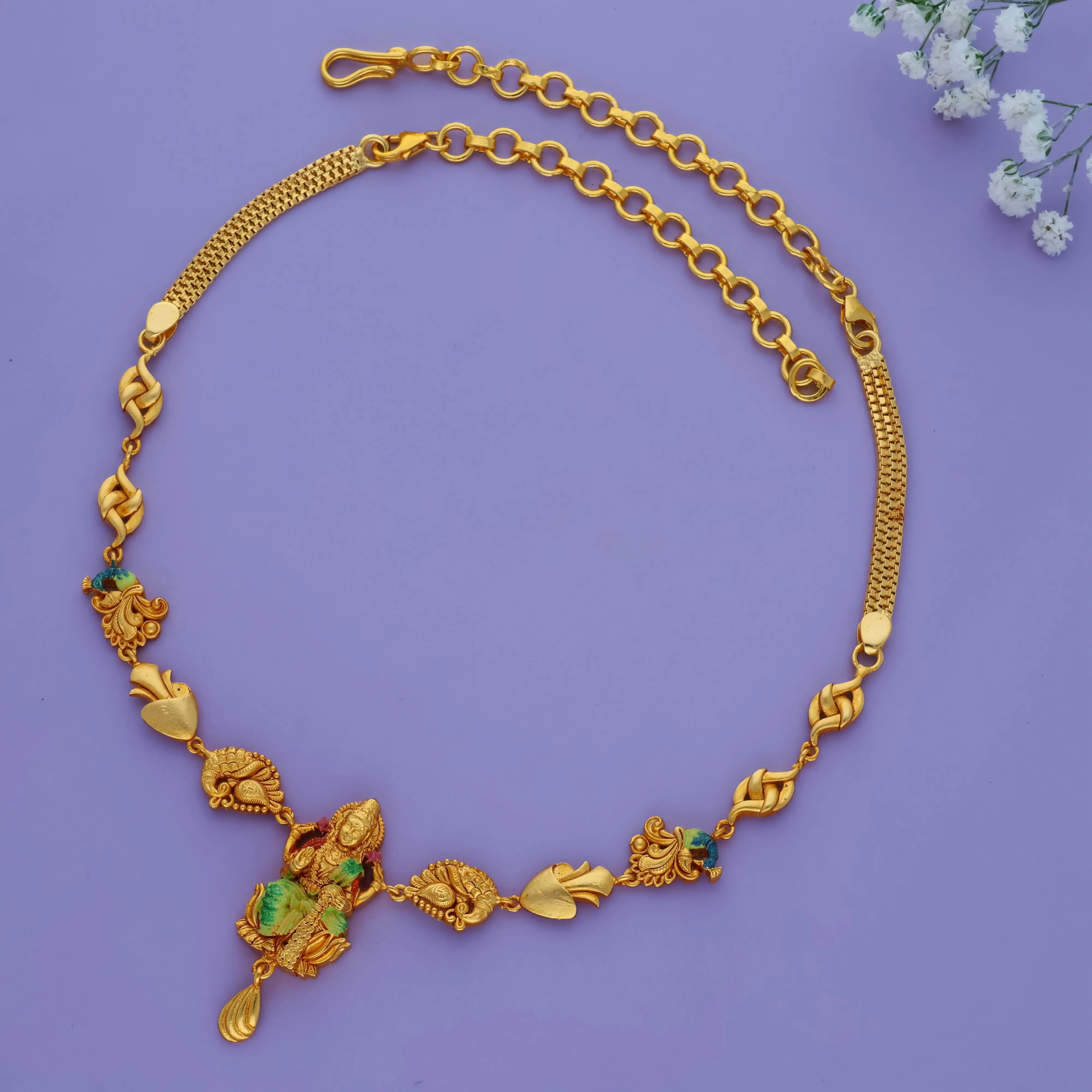 925 Silver Lakshmi Traditional Necklace for Women