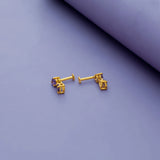 Purple Dew Gold Polish 925 Silver Drop Earring