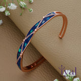 Blue Meadows Rose Gold Polish Silver Kada