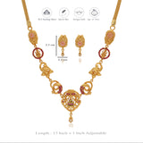 Pink Lakshmi Vaibhavi 925 Silver Gold Polish Necklace Set