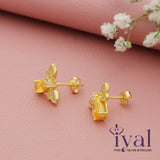 Lovely Zircon Bee Gold Polish Silver Stud (5+ Yrs)