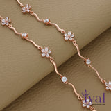 Winsome Flower Rose Gold Polish Silver Anklet