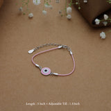 Pink Evil Eye Thread 925 Silver Anklet for Kids(6months - 3Years)