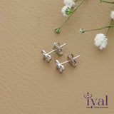 Plain Bow Silver Stud for Kids and Teen (3+Years)