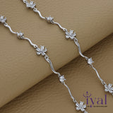 Winsome Flower Silver Anklet