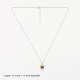 Multi Color Flower 925 Silver Kids Chain Pendent(3+ Years)