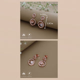 Charming Rose Gold Polish 925 Silver Drop Earring