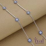 Enchanting Evil Eye Charm Silver Anklet