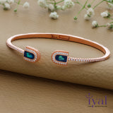 Blue Charming Rose Gold Polish 925 Silver Kada