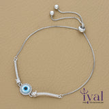 Vivid Evil Eye Silver Bracelet