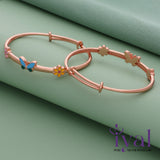 Radiant Butterfly 18k Rose Gold Polish Silver Kid Bangle(0 - 5Yr)