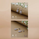 Cute Snow Flake Rose Gold Polish 925 Silver Drop Earring