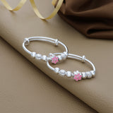 Flower Charm Adjustable 999 Silver Kid Bangle(0 - 6Yrs)